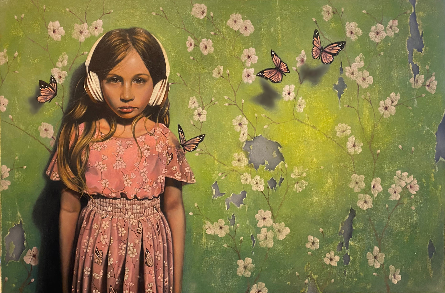 Beau with Butterflies Oil on canvas 80cm x 120cm