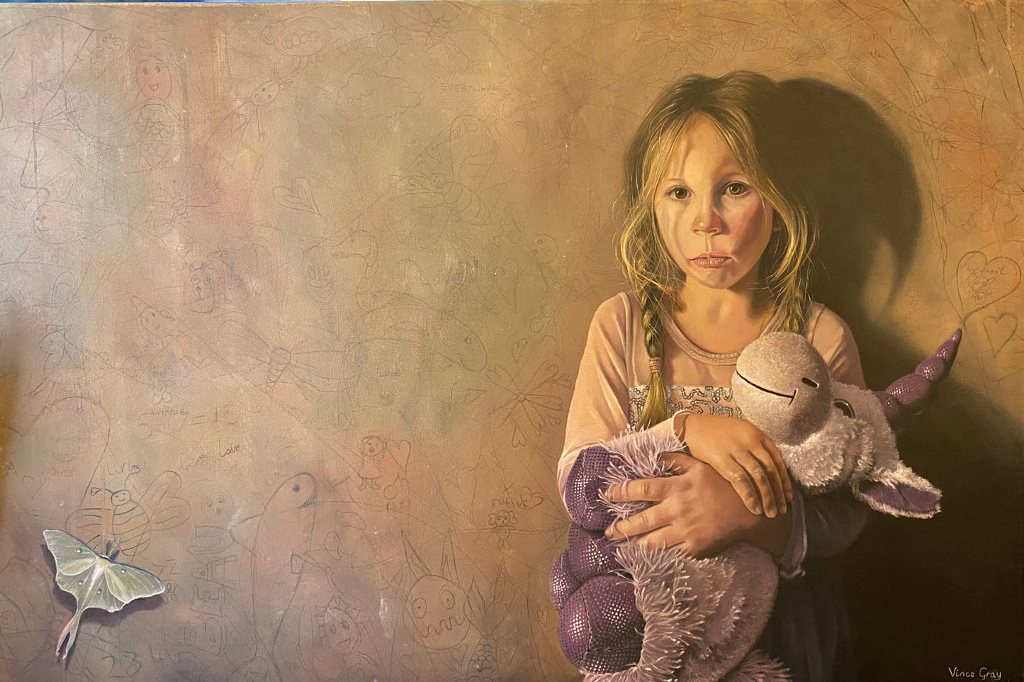 Beau on the wall. oil on Canvas 80cm x 120cm
