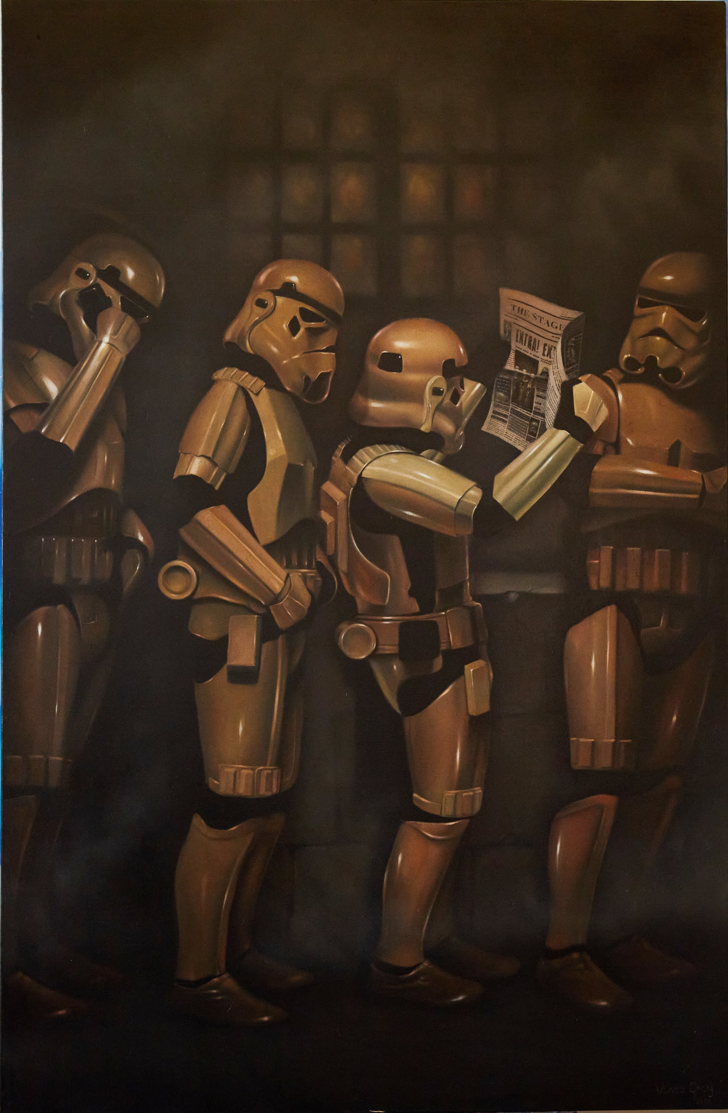 Down the Empire 'The Audition' Oil on canvas 92cm x 152cm