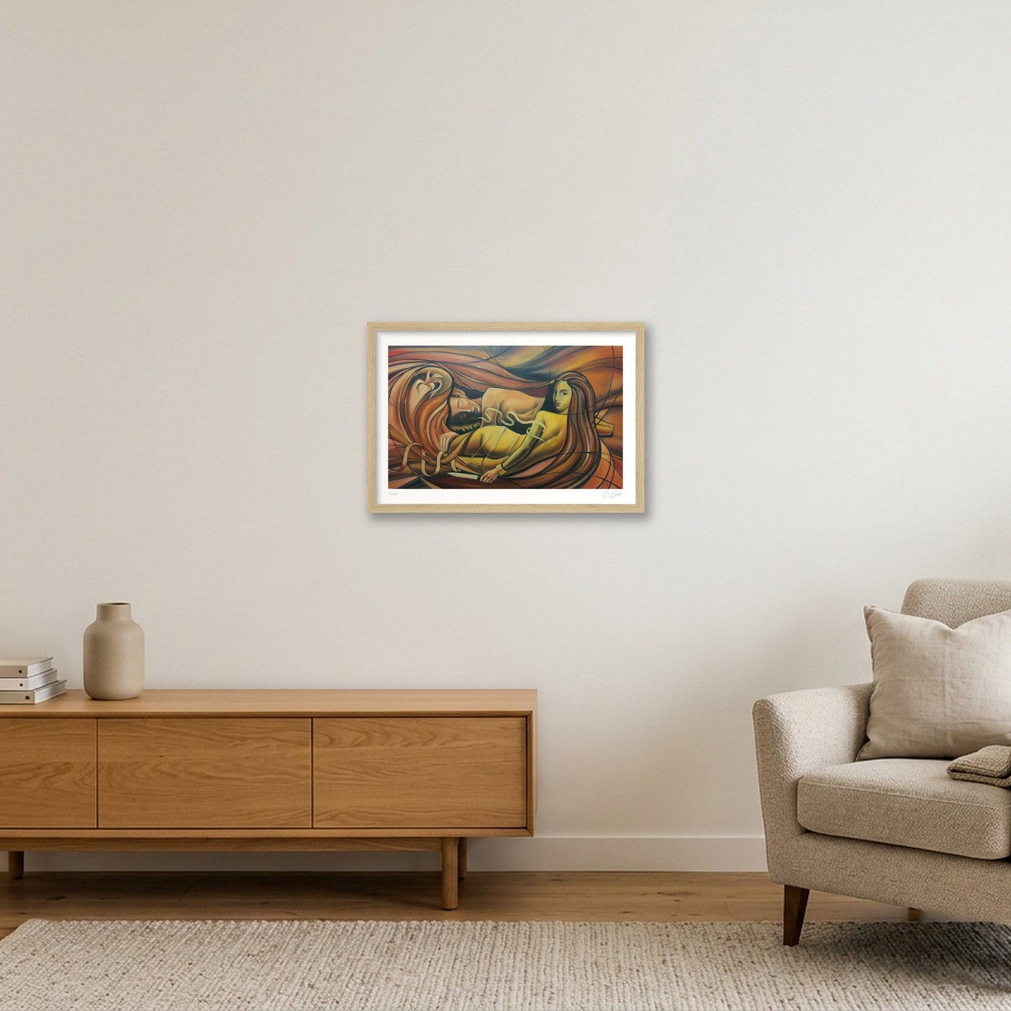 Samson and Delila — 45×30cm, 18×12" Oak Frame