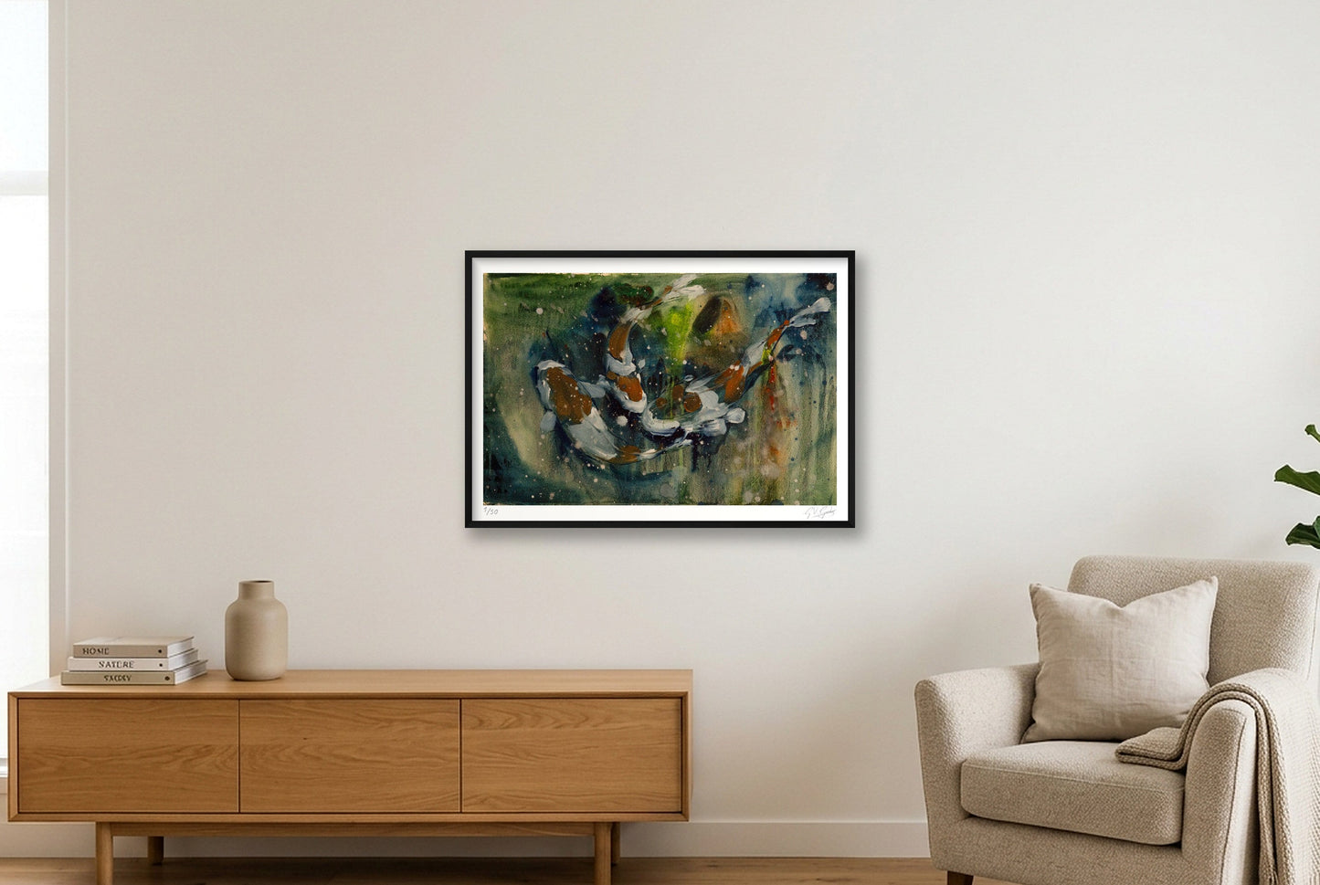 Koi_3 — 100×70cm, 39×28" Black Frame