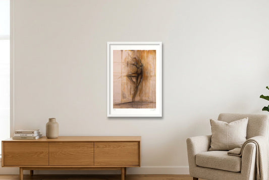 En Solitaire — 42×59cm, 17×23" White Frame