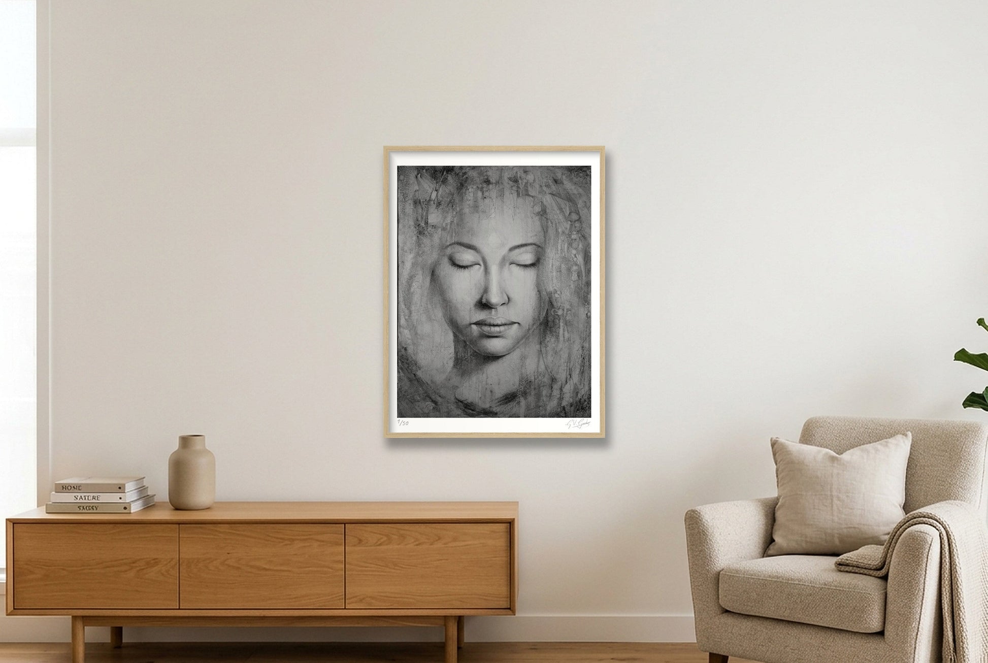 Simarou — 60×80cm, 24×31" Oak Frame