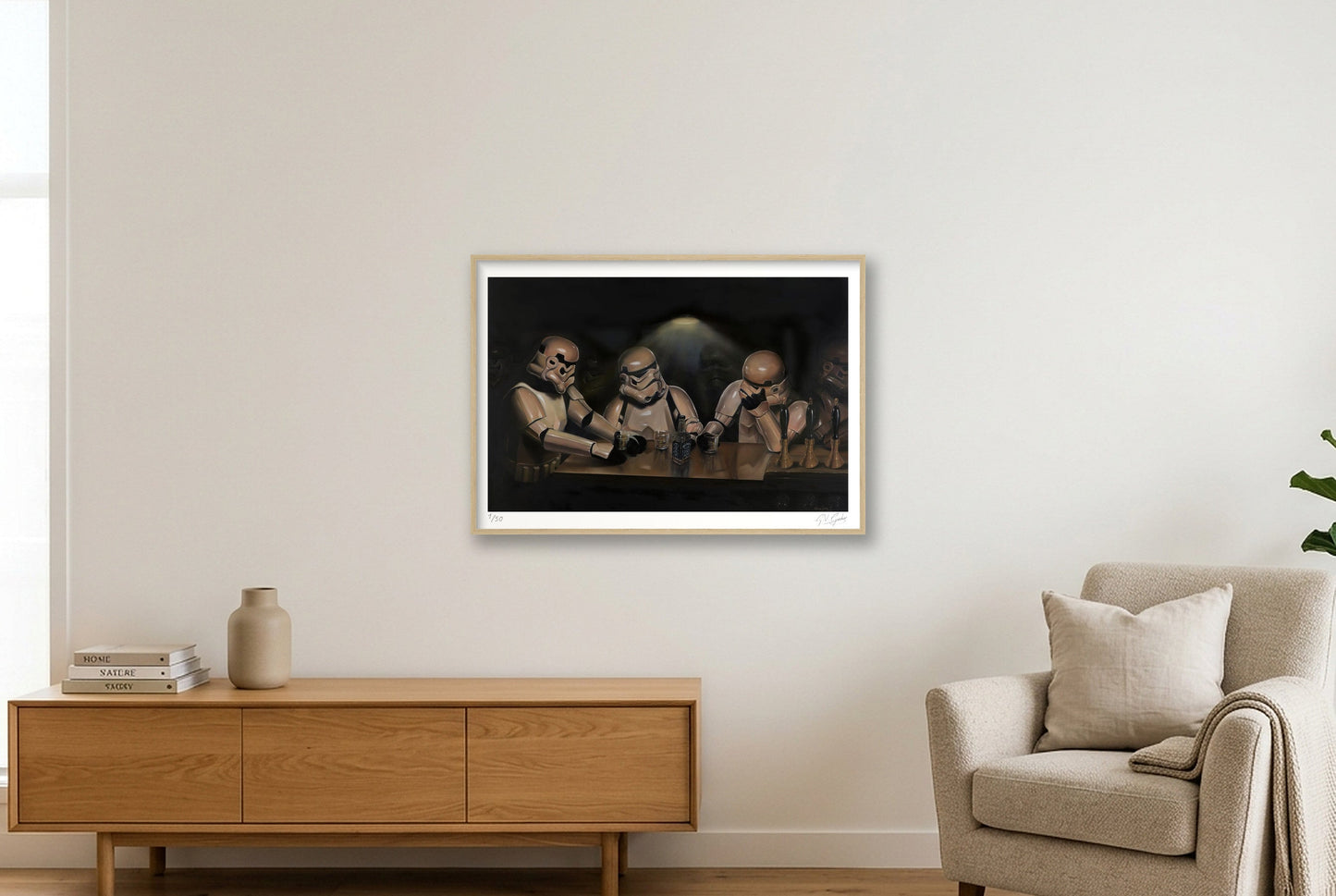 Stormtrooper - The Debate — 100×70cm, 39×28" Oak Frame