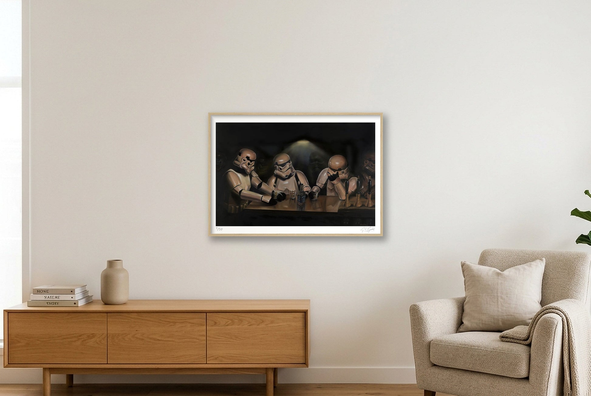 Stormtrooper - The Debate — 100×70cm, 39×28" Oak Frame