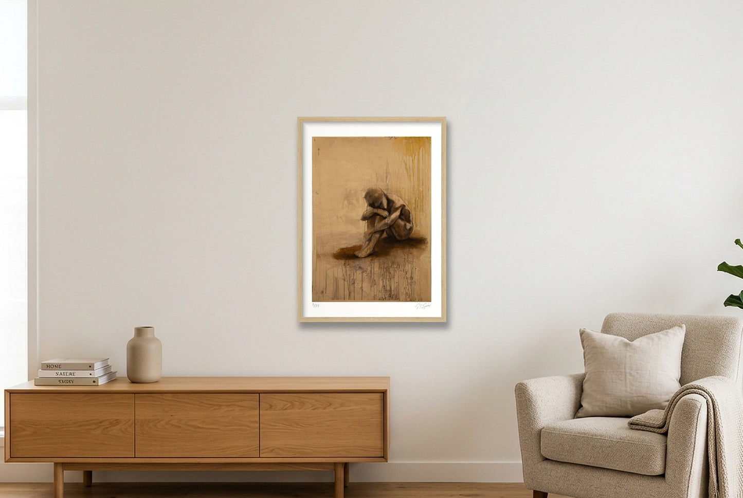 Silence — 42×59cm, 17×23" Oak Frame