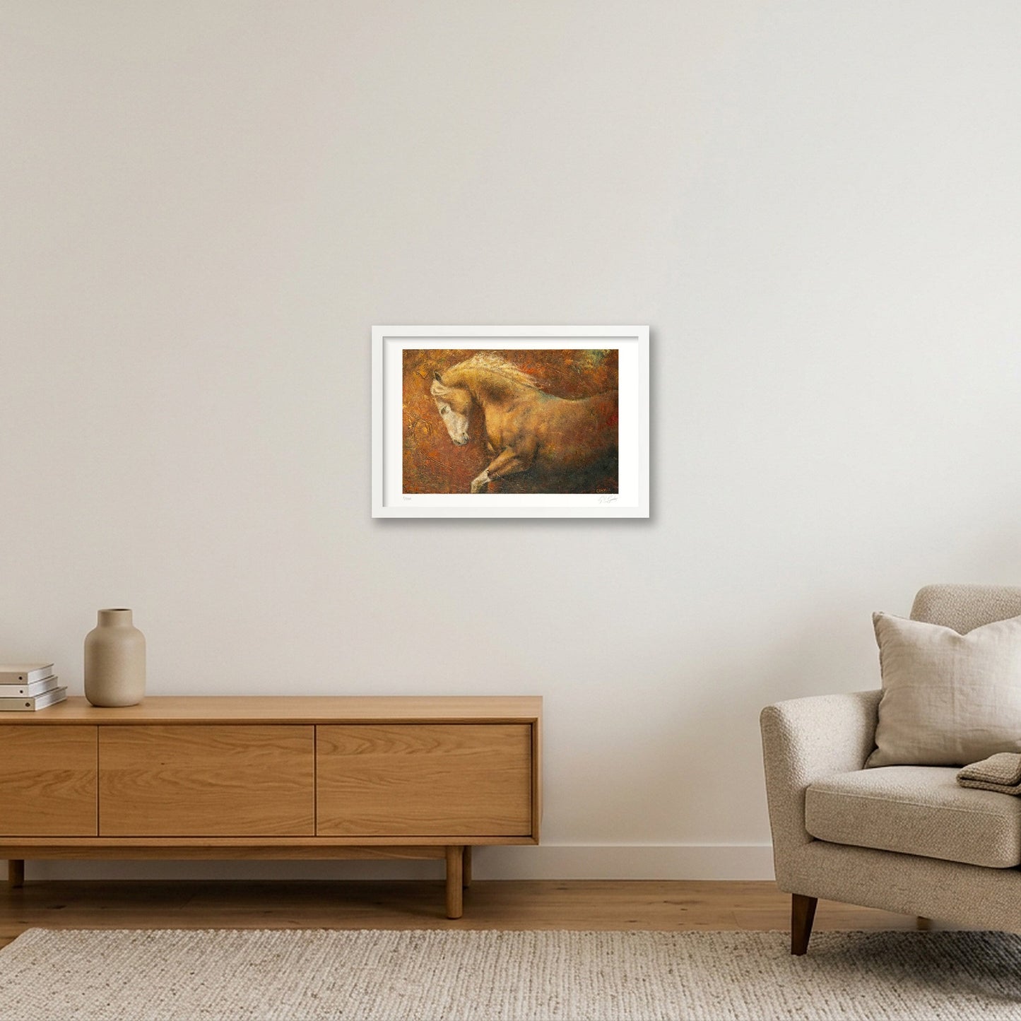 Caballo de Cobre — 45×30cm, 18×12" White Frame