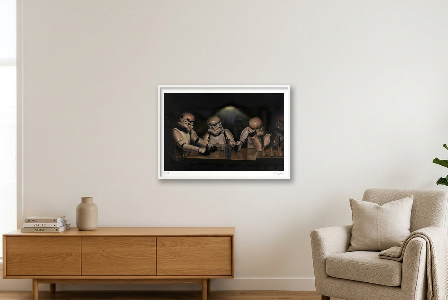 Stormtrooper - The Debate — 100×70cm, 39×28" White Frame