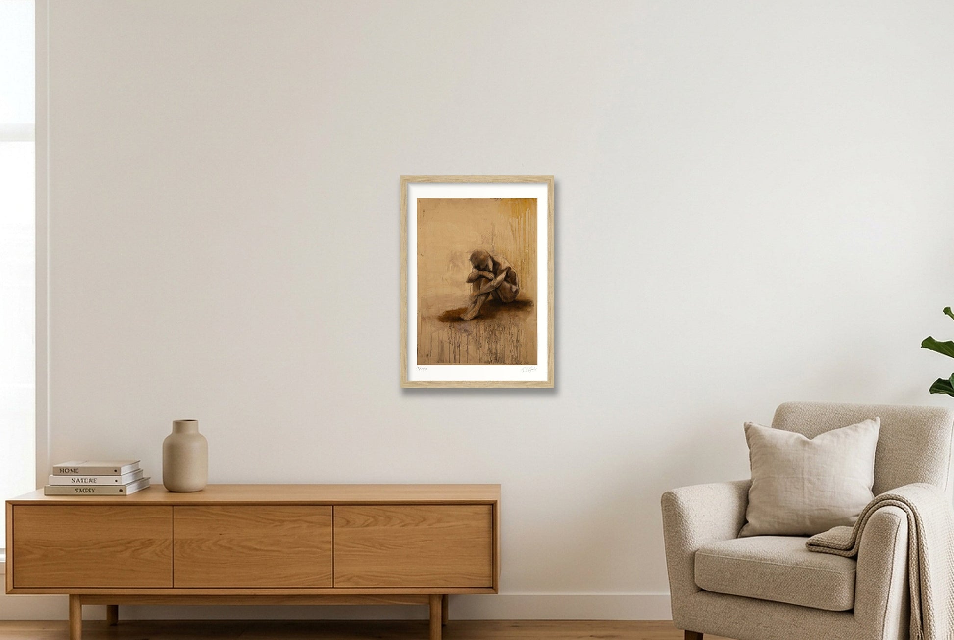 Silence — A3 (30×42cm, 12×17") Oak Frame