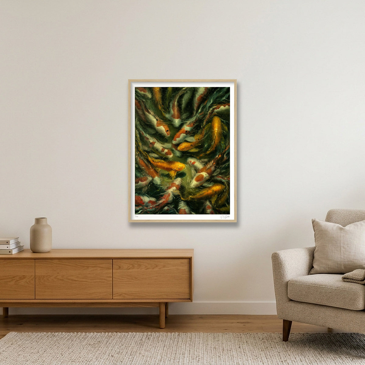 Koi_Tint — 60×80cm, 24×31" Oak Frame