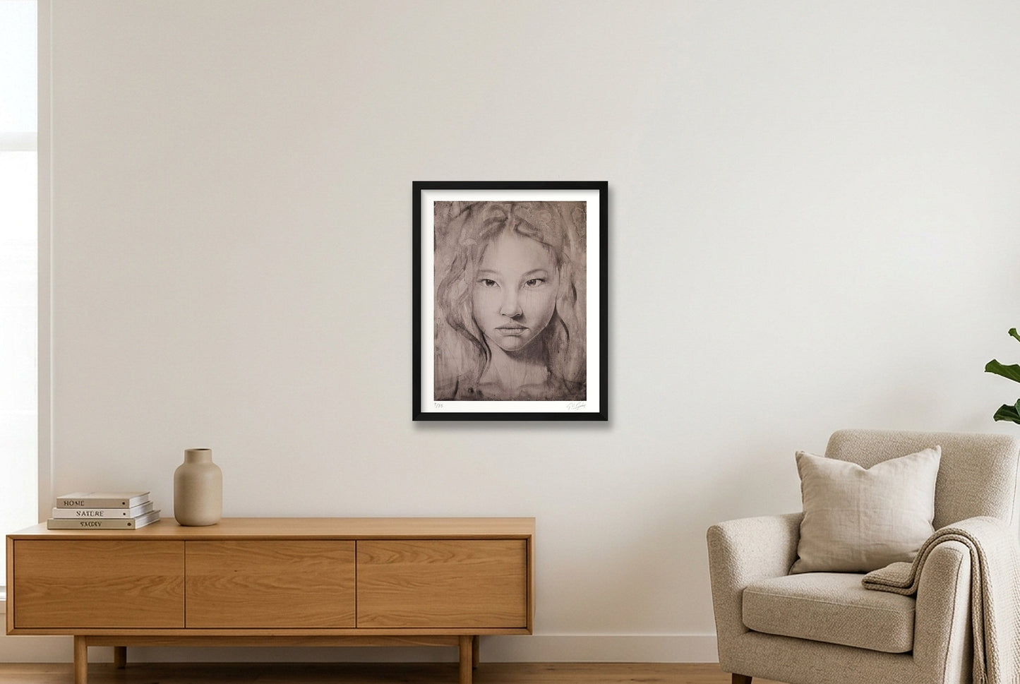 Lian (Lotus Flower) — 40×50cm, 16×20" Black Frame
