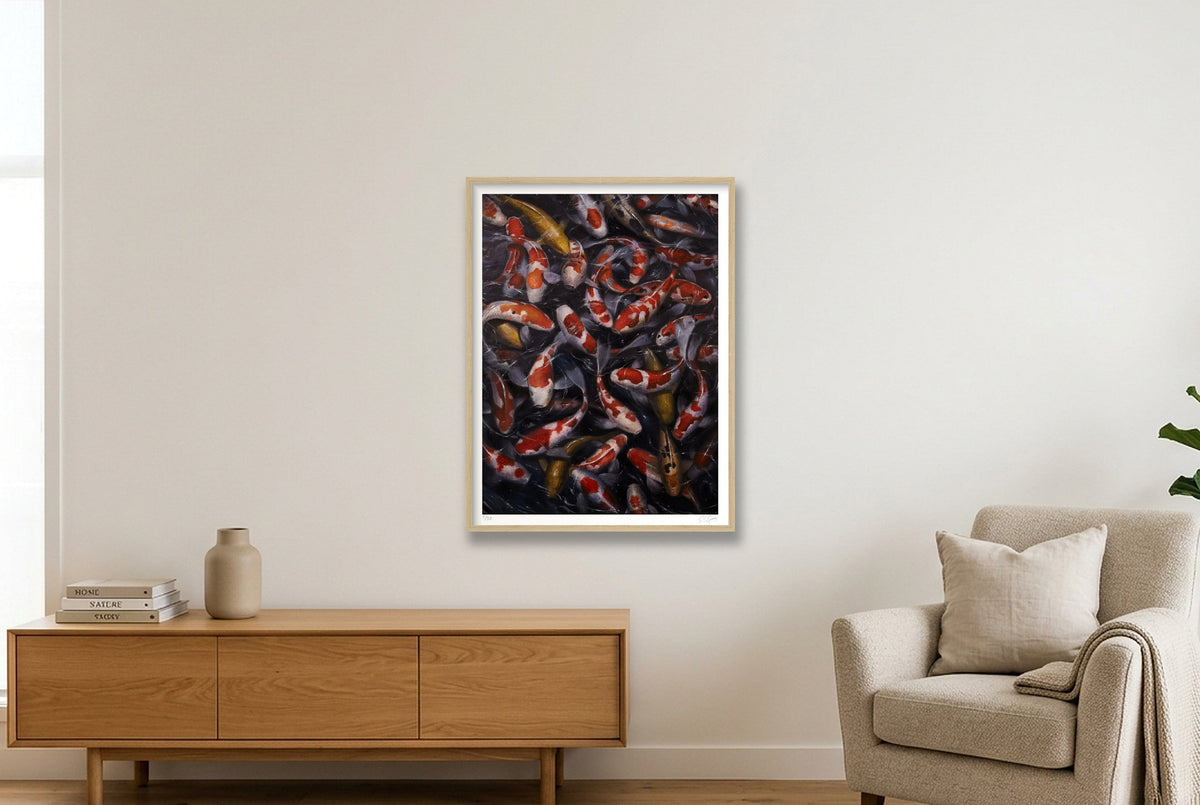 Koi_1 — 60×80cm, 24×31" Oak Frame