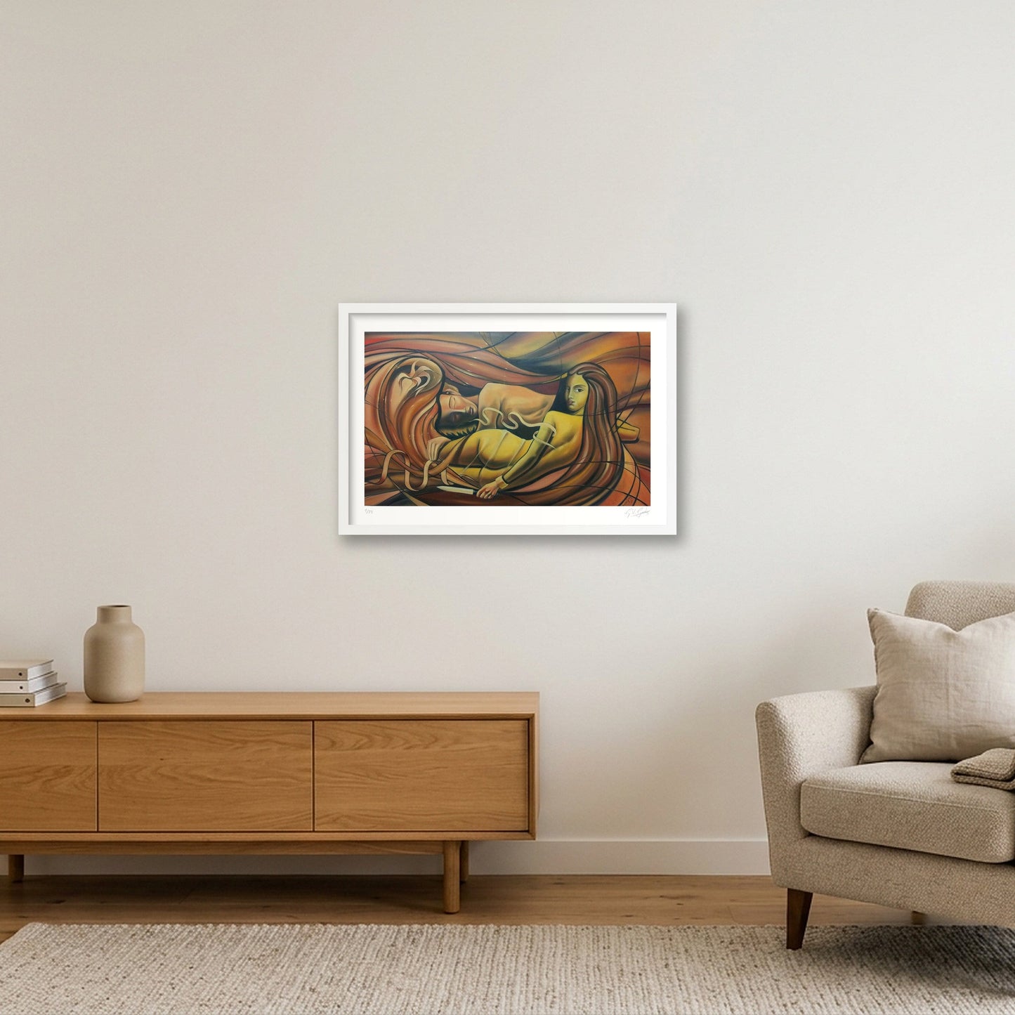 Samson and Delila — 60×40cm, 24×16" White Frame