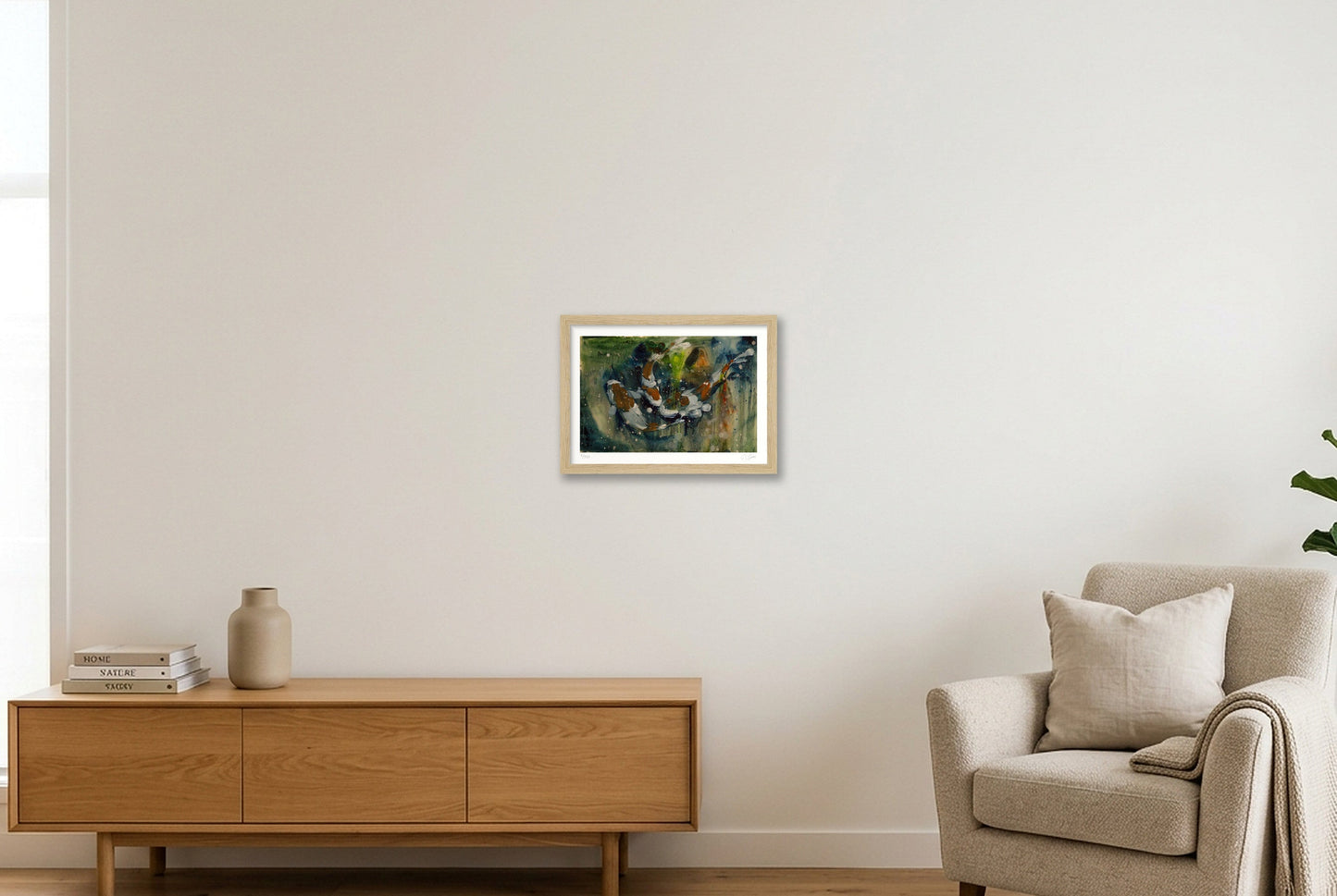 Koi_3 — A4 (30×21cm, 12×8") Oak Frame