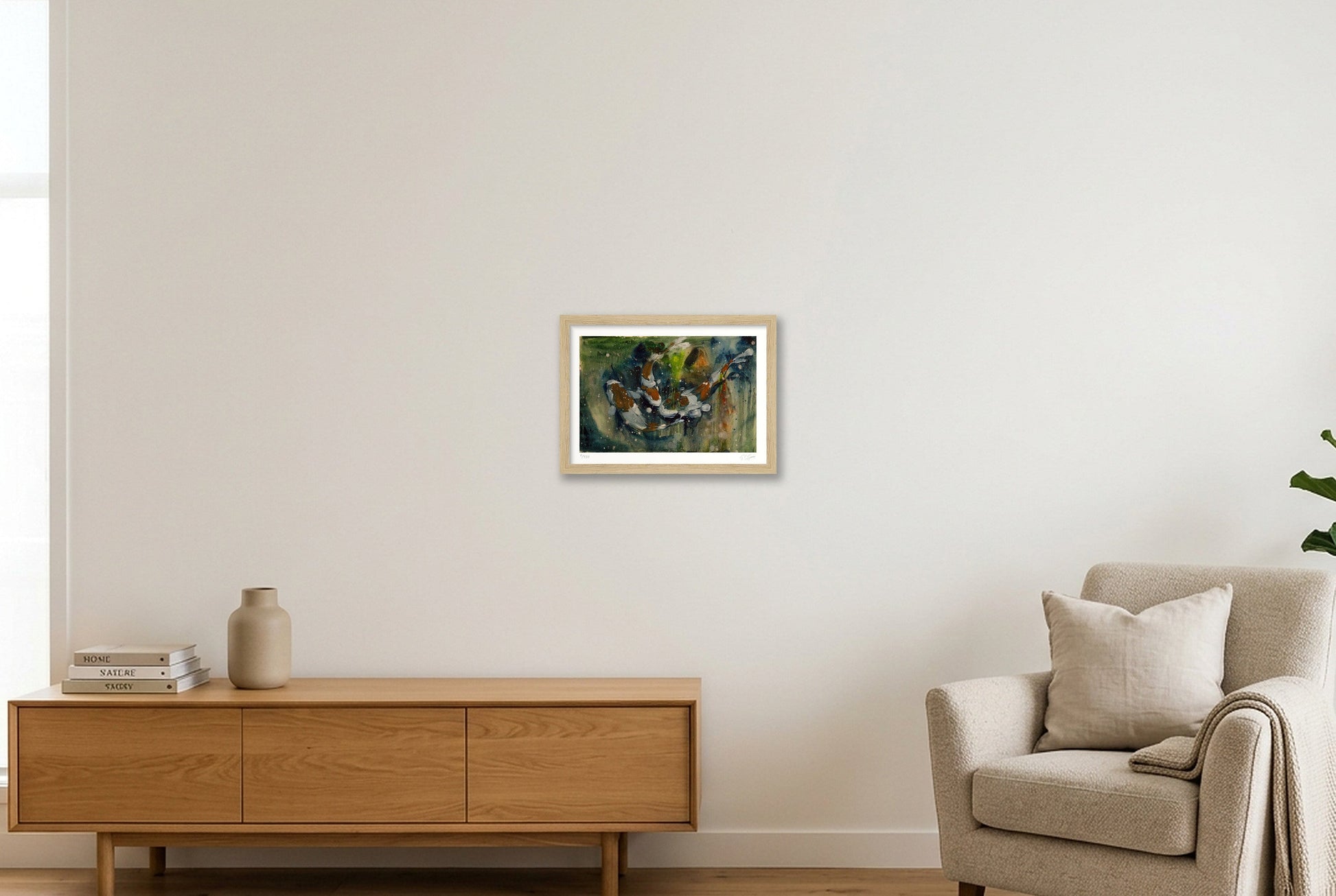 Koi_3 — A4 (30×21cm, 12×8") Oak Frame