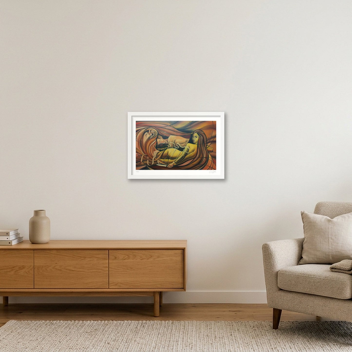 Samson and Delila — 45×30cm, 18×12" White Frame