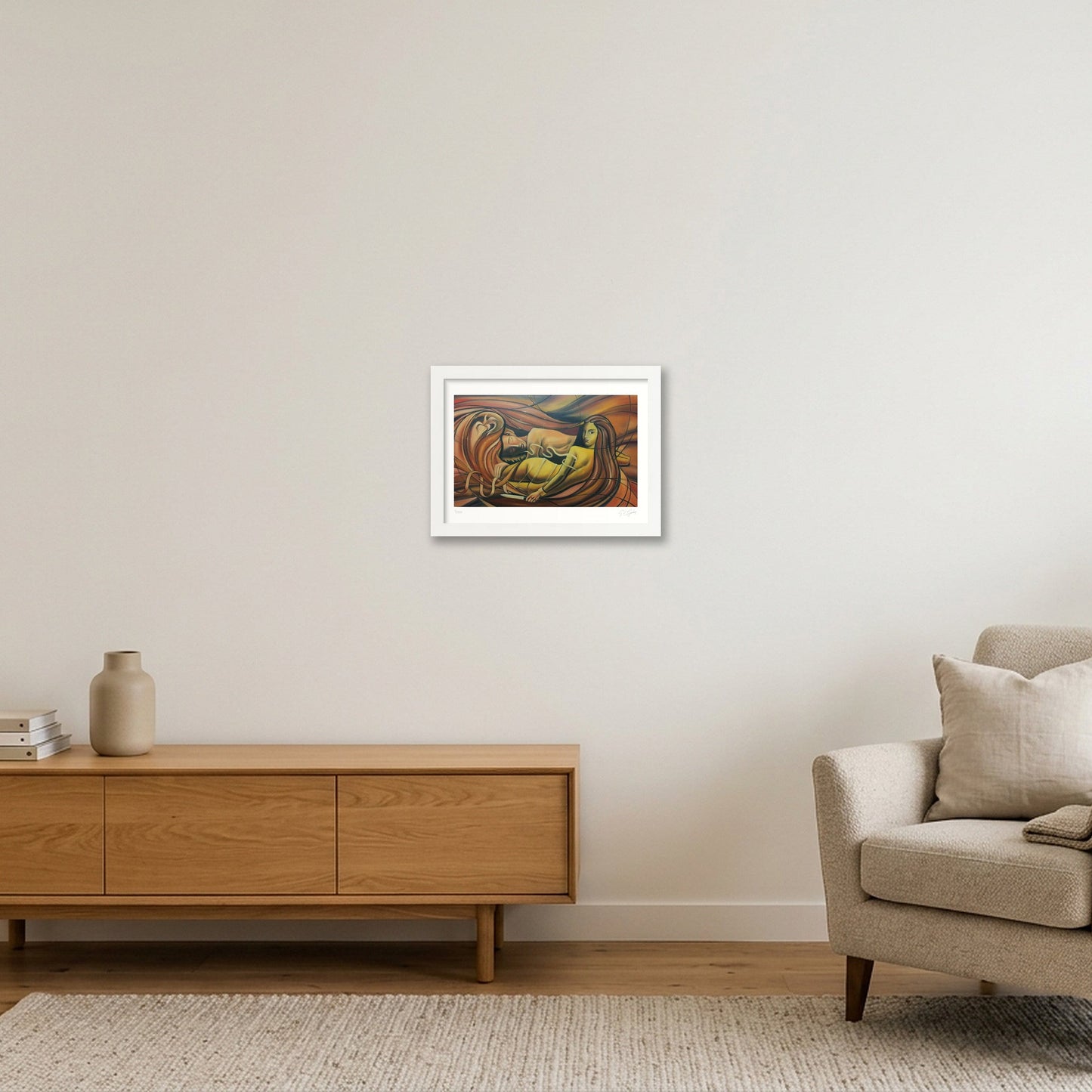 Samson and Delila — A4 (30×21cm, 12×8") White Frame