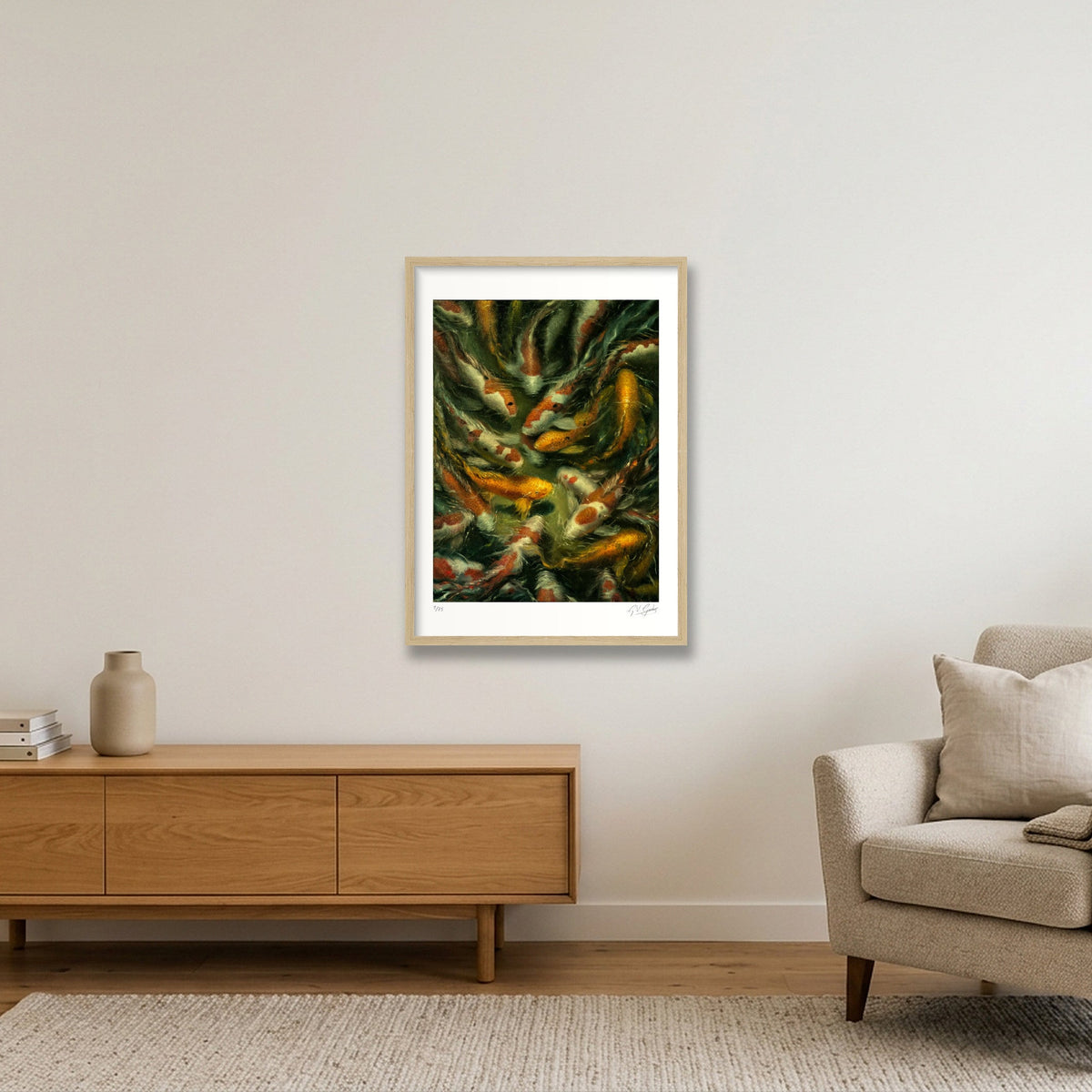 Koi_Tint — 42×59cm, 17×23" Oak Frame
