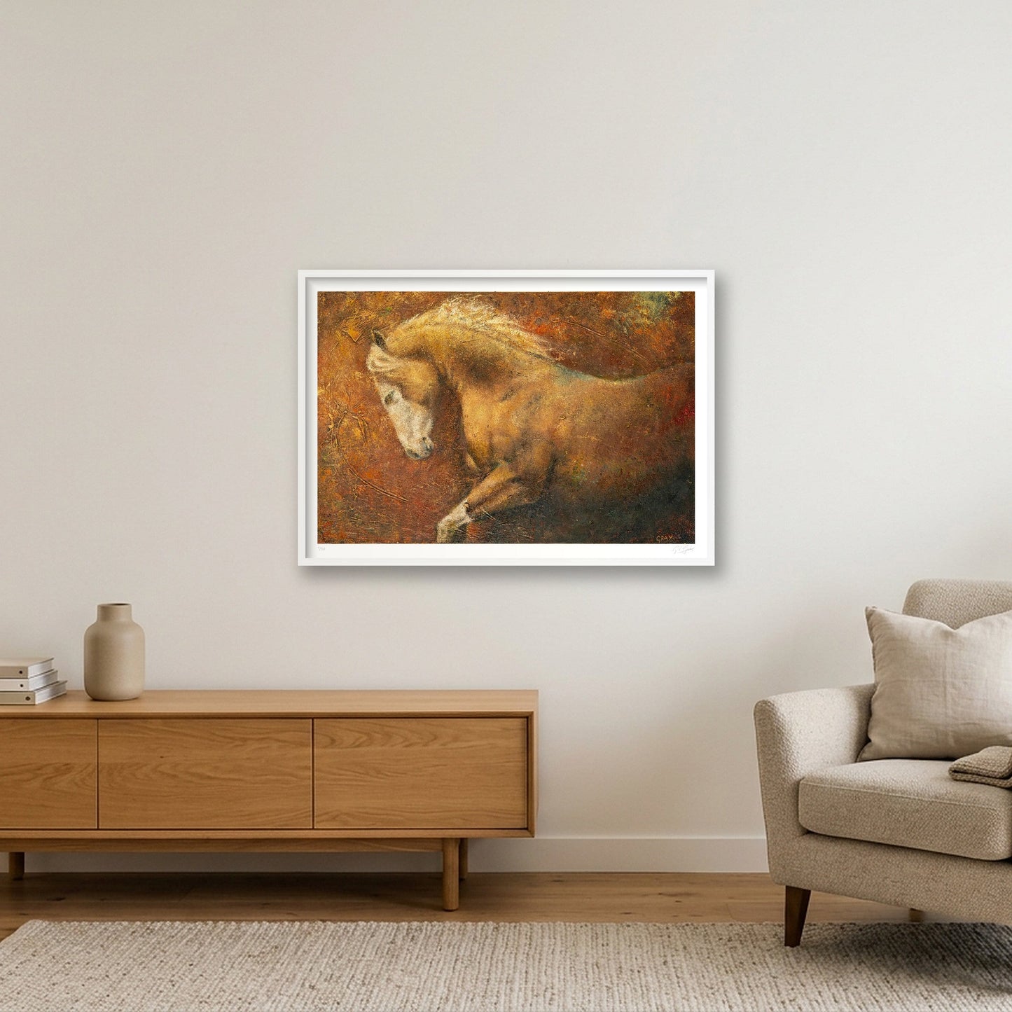 Caballo de Cobre — 100×70cm, 39×28" White Frame