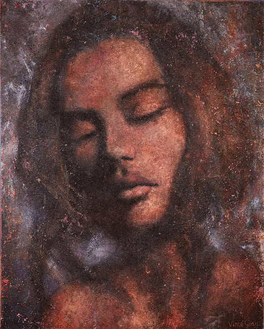 Yana' Oil on canvas applied with towels 102cm x 127cm